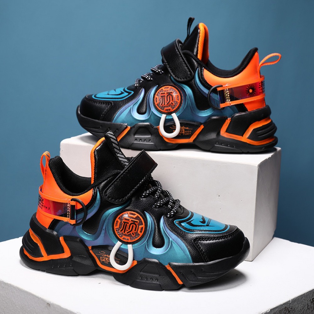 Autumn New Children's Fashion Contrast Color Waterproof Running Shoes Casual Sports Shoes